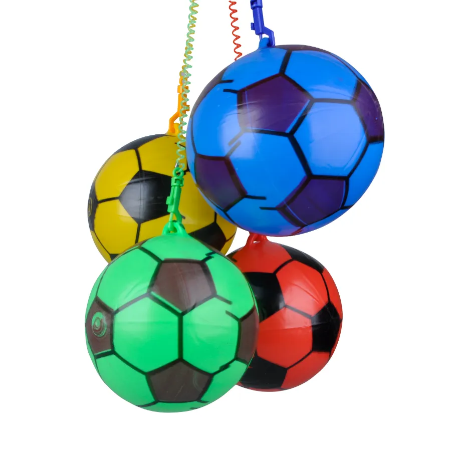 Inflatable Ball Football with String Sports Kids Toy Ball Outdoor Spring Rope