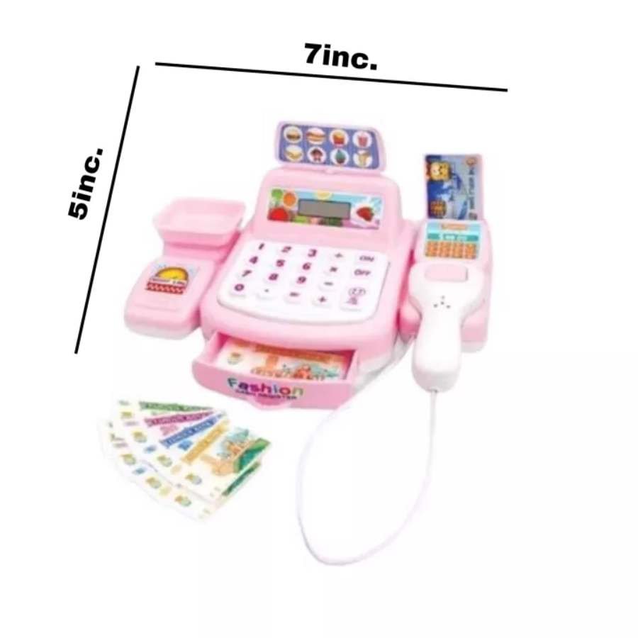 Mini Cash Register Register Cashier 7 inch Playset Pretend Toy For Kids