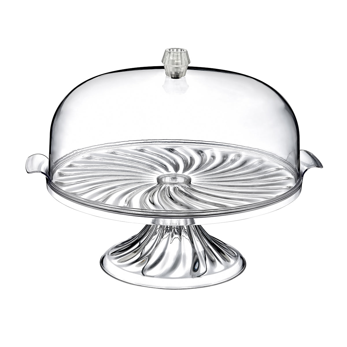 Plastic Crystal Cake Pastry Stand with Cover 28.5 x 25 cm Assorted Colours SA205