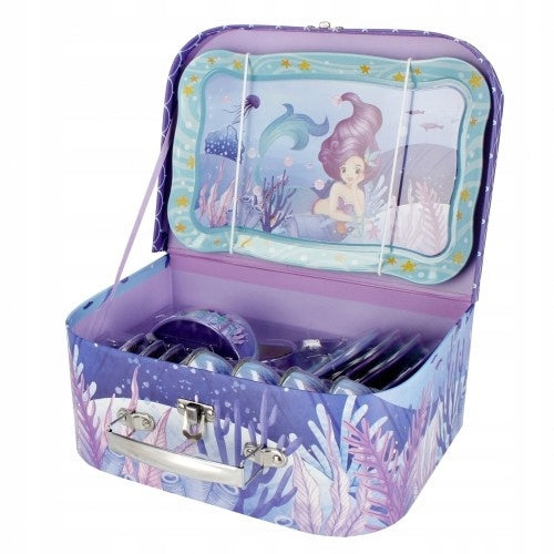 Mermaid Boutique Style Complete Metal Tea Set 15 Pieces