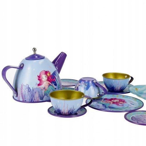 Mermaid Boutique Style Complete Metal Tea Set 15 Pieces