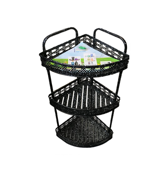 Metal Corner Shelf Rack 3 Tier Speckled Assorted Colours