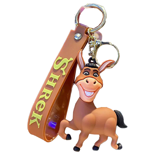 Shrek Donkey 3D Silicone Keychain Keyring Pendant