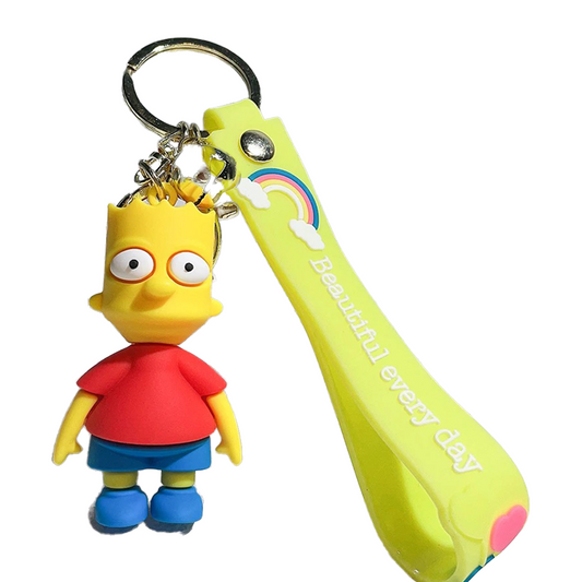The Simpsons 3D Silicone Keychain Keyring Pendant - Bart