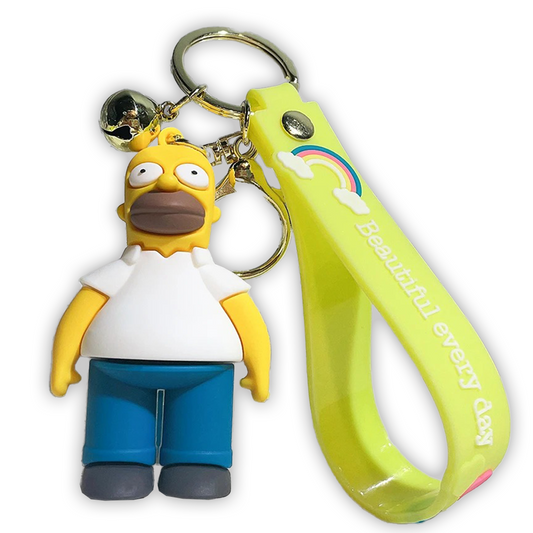 The Simpsons 3D Silicone Keychain Keyring Pendant - Homer