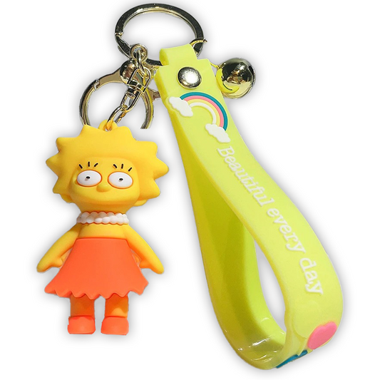 The Simpsons 3D Silicone Keychain Keyring Pendant - Lisa