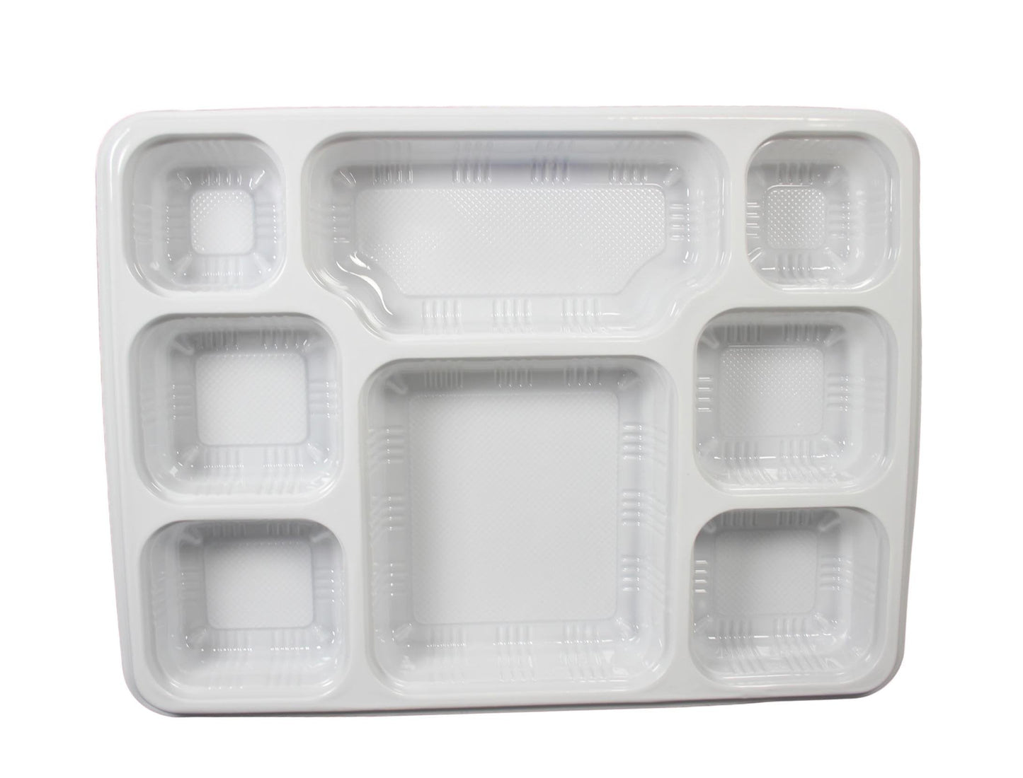 Disposable White Plastic Divider Plate 8 Sections 30 x 23 cm Pack of 25 SK1291