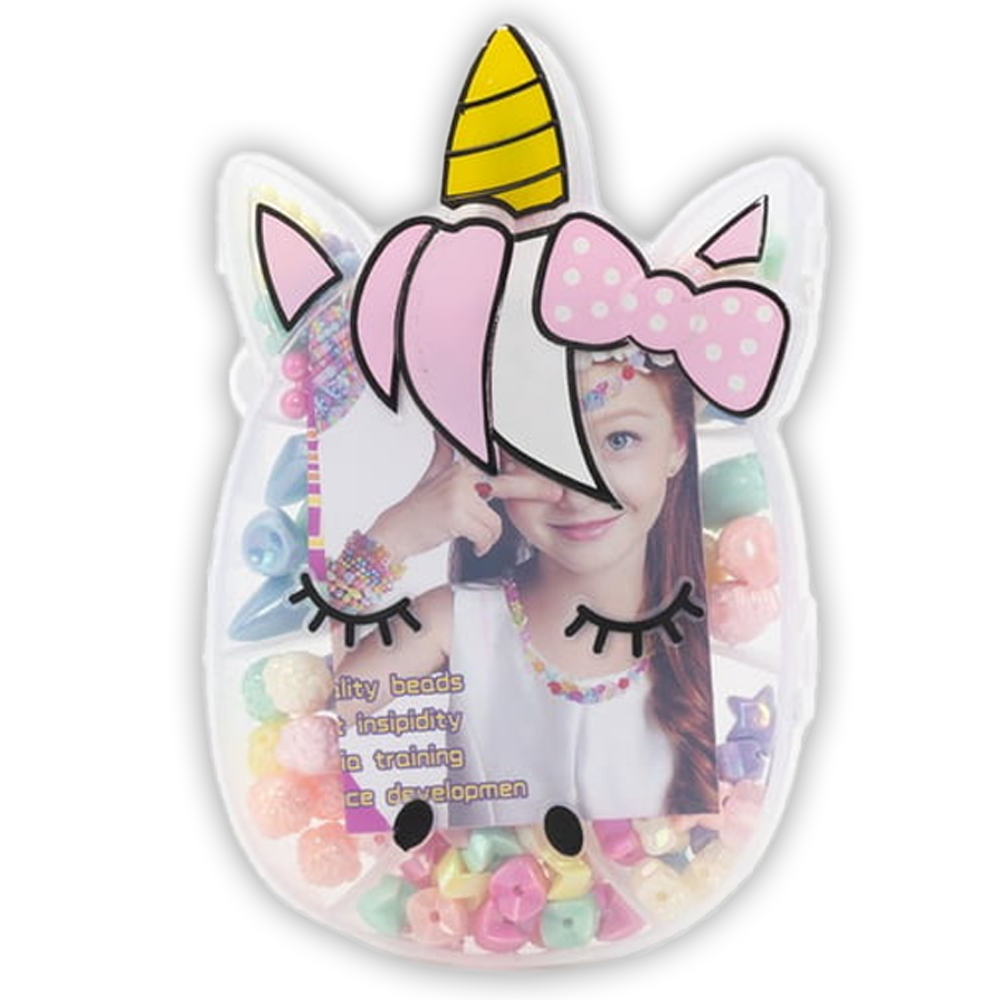 Mini Jewellery Making Beads Set With Accessories in Unicorn Head Style Case