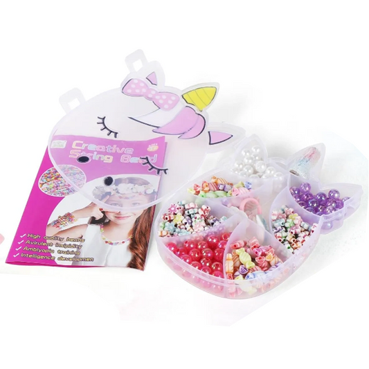 Mini Jewellery Making Beads Set With Accessories in Unicorn Head Style Case