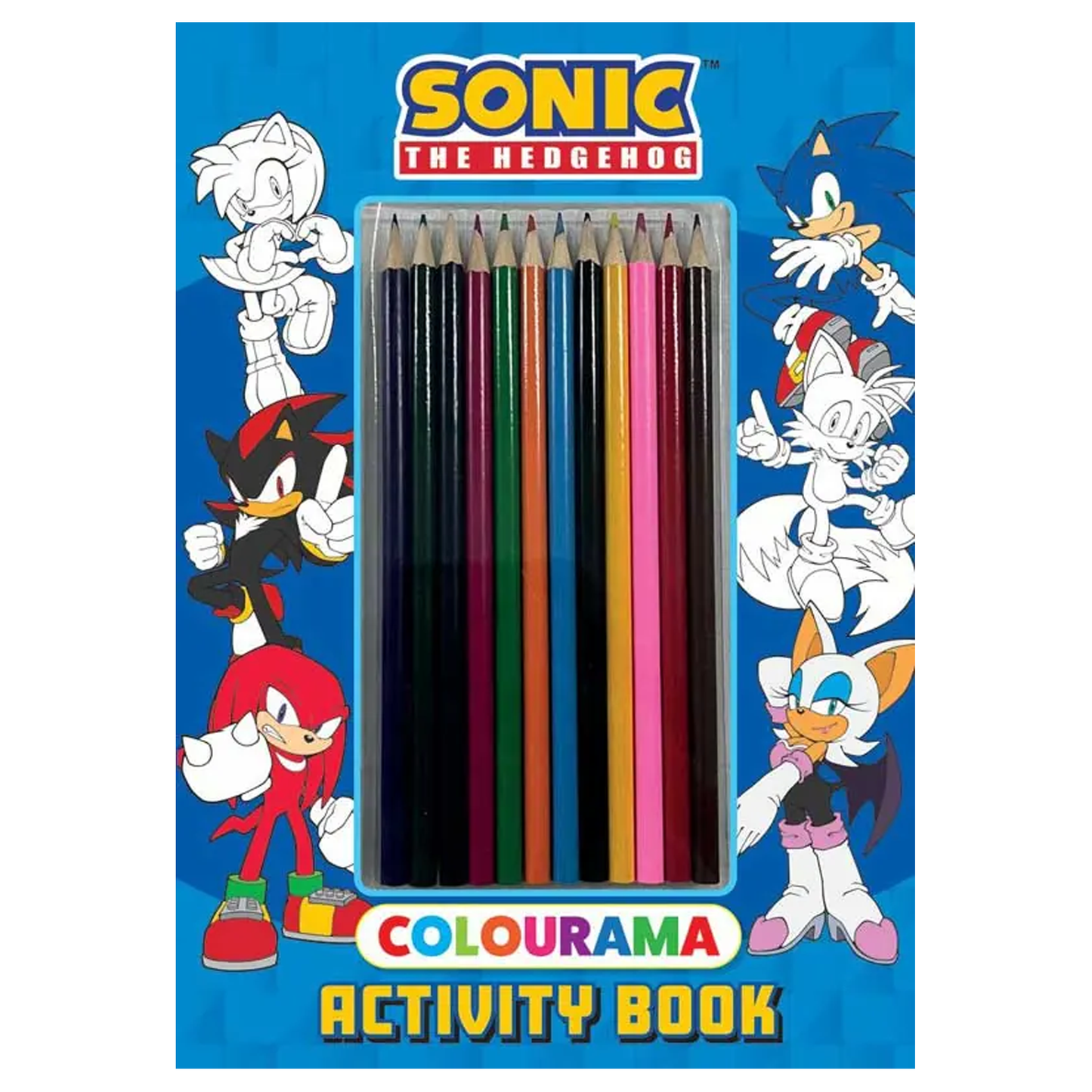 Sonic The Hedgehog Colourama Activity Book with 12 Colouring Pencils