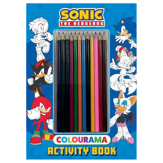 Sonic The Hedgehog Colourama Activity Book with 12 Colouring Pencils