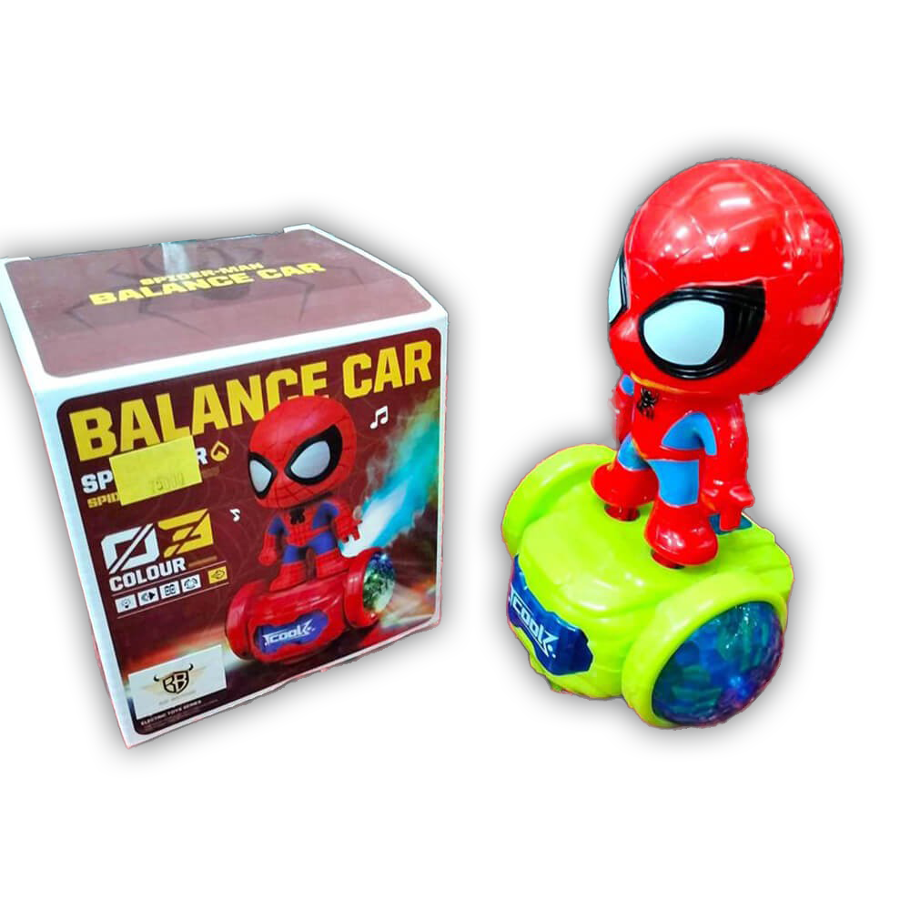 Spidey Style Spray Mist Balance Car Toy with Sound & Lights