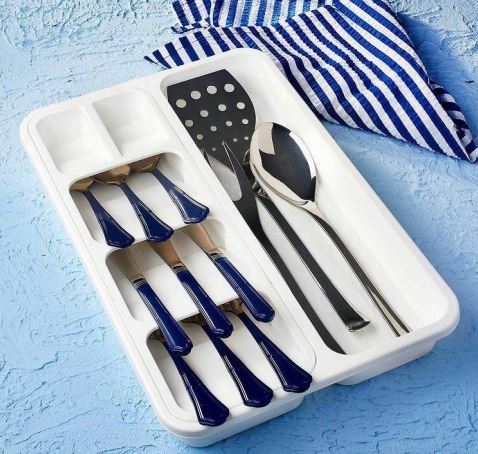 Foly Life Cutlery Drawer Organiser Holder Plastic Assorted Colours BNM0018