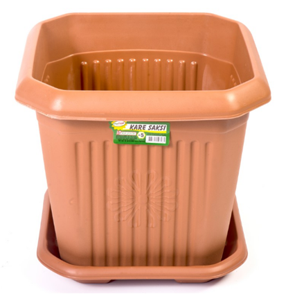 N0. 5 Plastic Square Indoor Outdoor Garden Home Plant Pot With Base H3265