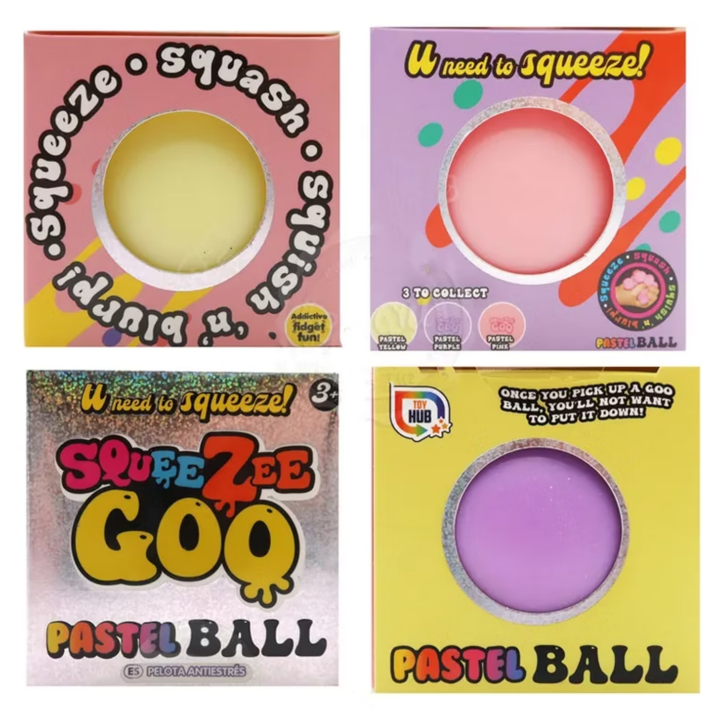 SqueeZee Goo Pastel Ball Bundle of 3 in All Colours