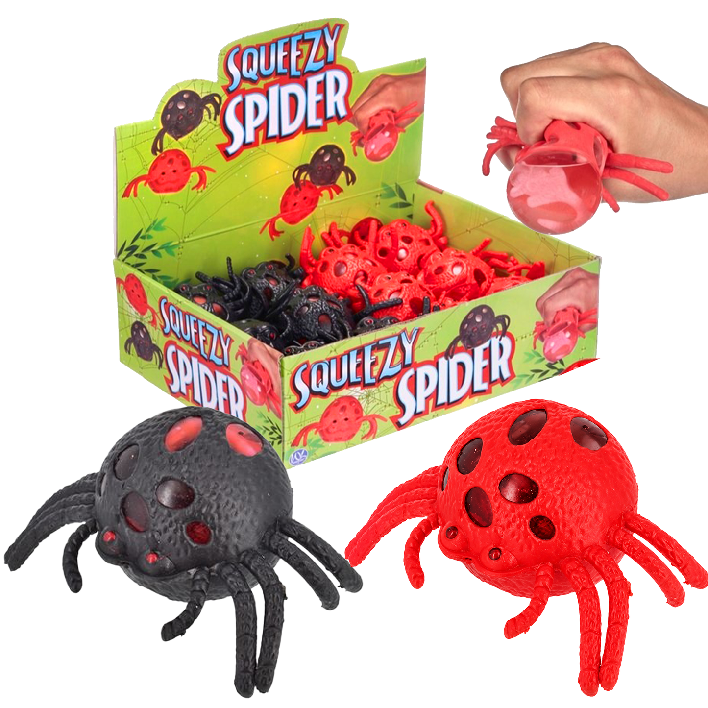 Squishy Squeezy Spider Fidget Sensory Squish Toy – 2 Colours