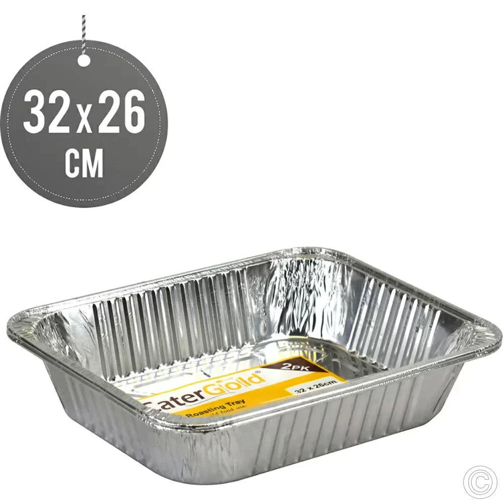 Aluminium Foil Roasting Tray 32 x 26 x 6.2 cm Pack of 2 ST1933