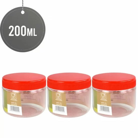 Plastic Kitchen Pet Food Storage Jar 200 ml Pack of 3 ST5129