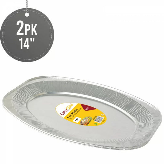 Aluminium Oval Foil Platter 14" 2 Pack ST80789