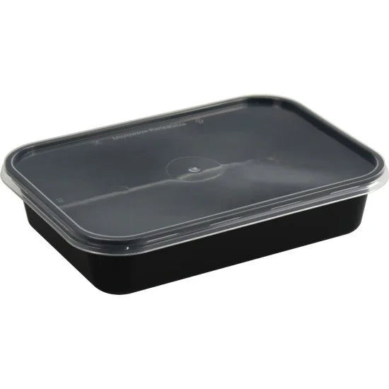 CaterGold Black Base Plastic Food Storage Containers 500cc Pack of 6 ST81259