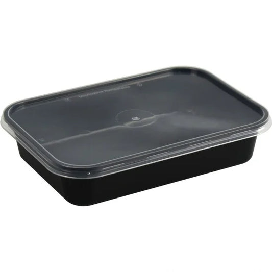 CaterGold Black Base Plastic Food Storage Containers 500cc Pack of 6 ST81259