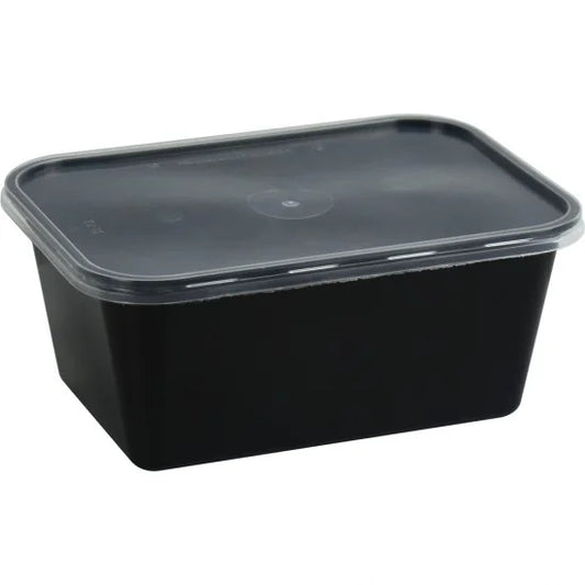 CaterGold Black Base Plastic Food Storage Containers 1000cc Pack of 4 ST81262