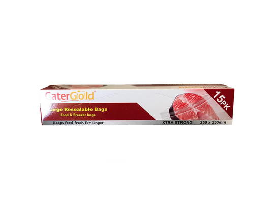 CaterGold Large Freezer Seal Bags 250 x 250mm Pack of 15 ST81703