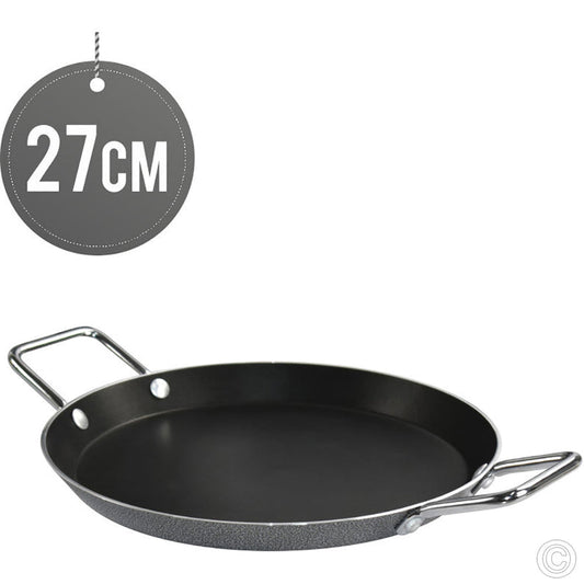 ASHLEY Non Stick Paella Pan 27cm Steel Handles STB0042 STK27