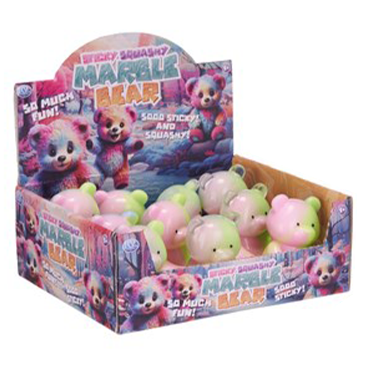 Pastel Marble Bear Squishy Sticky Fidget Squish Toy