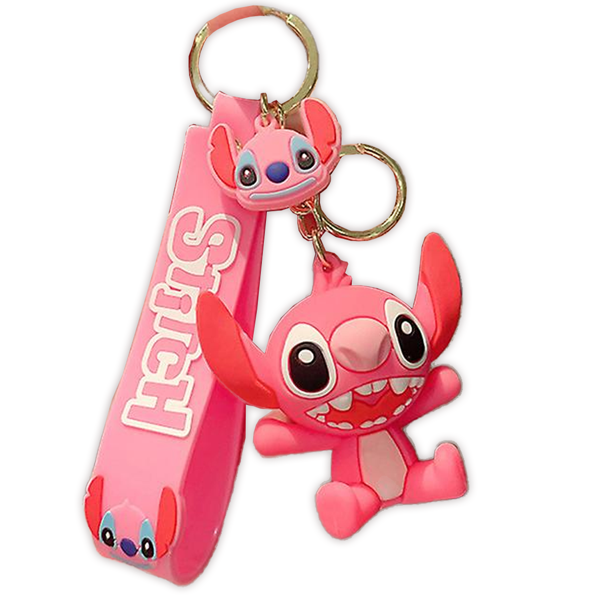 Stitch Angel 3D Silicone Keychain Keyring Pendant