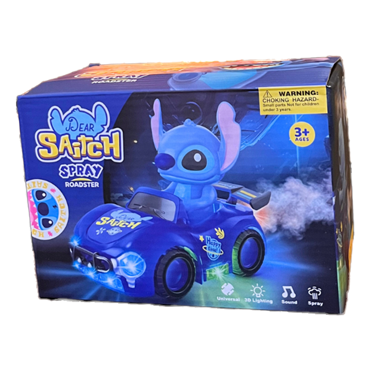 Stitch Roadster Light Up & Sounds Toy Car with Spray Mist Exhaust