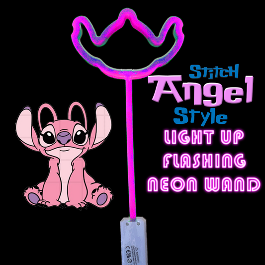 Stitch Angel Style Light Up Flashing Neon Wand - Batteries Included