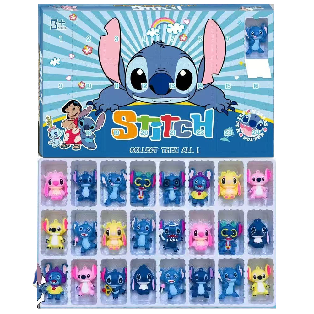 Stitch Advent Calendar Reward Box includes 24 Toy 3D Character Figures