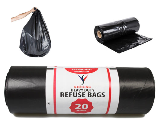 Heavy Duty Multipurpose Refuse Black Bags 20 Pack 70L (66cm x 83cm) STR6586M