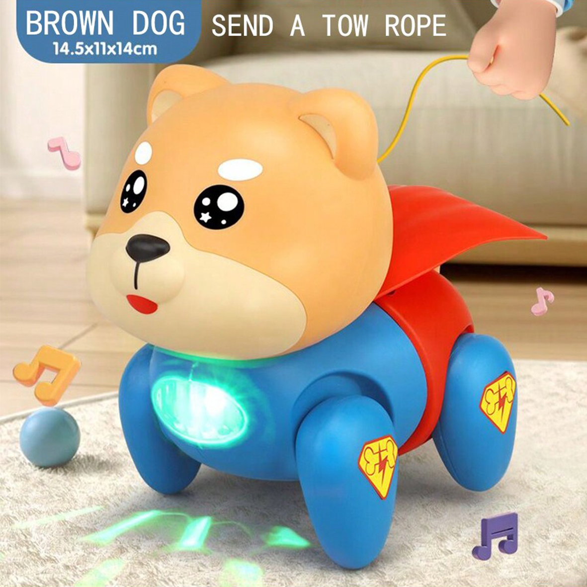 Superhero Walking Doggy Baby Toy with Sound and Lights