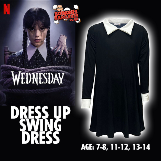 Wednesday Addams Family Swing Dress Fancy Dress