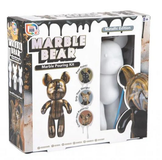 Marble Bear Paint Pouring Set - Metallic Edition 23cm Large