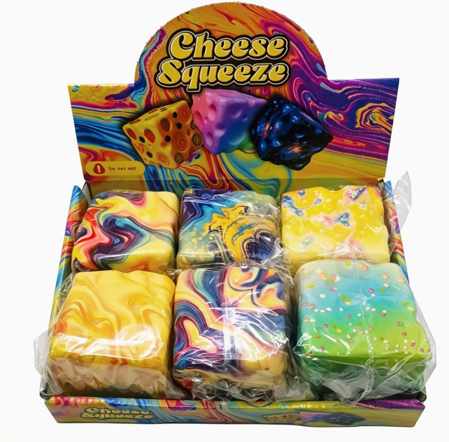 Squishy Cheese Marble Effect Super Soft Sensory Squish Toy
