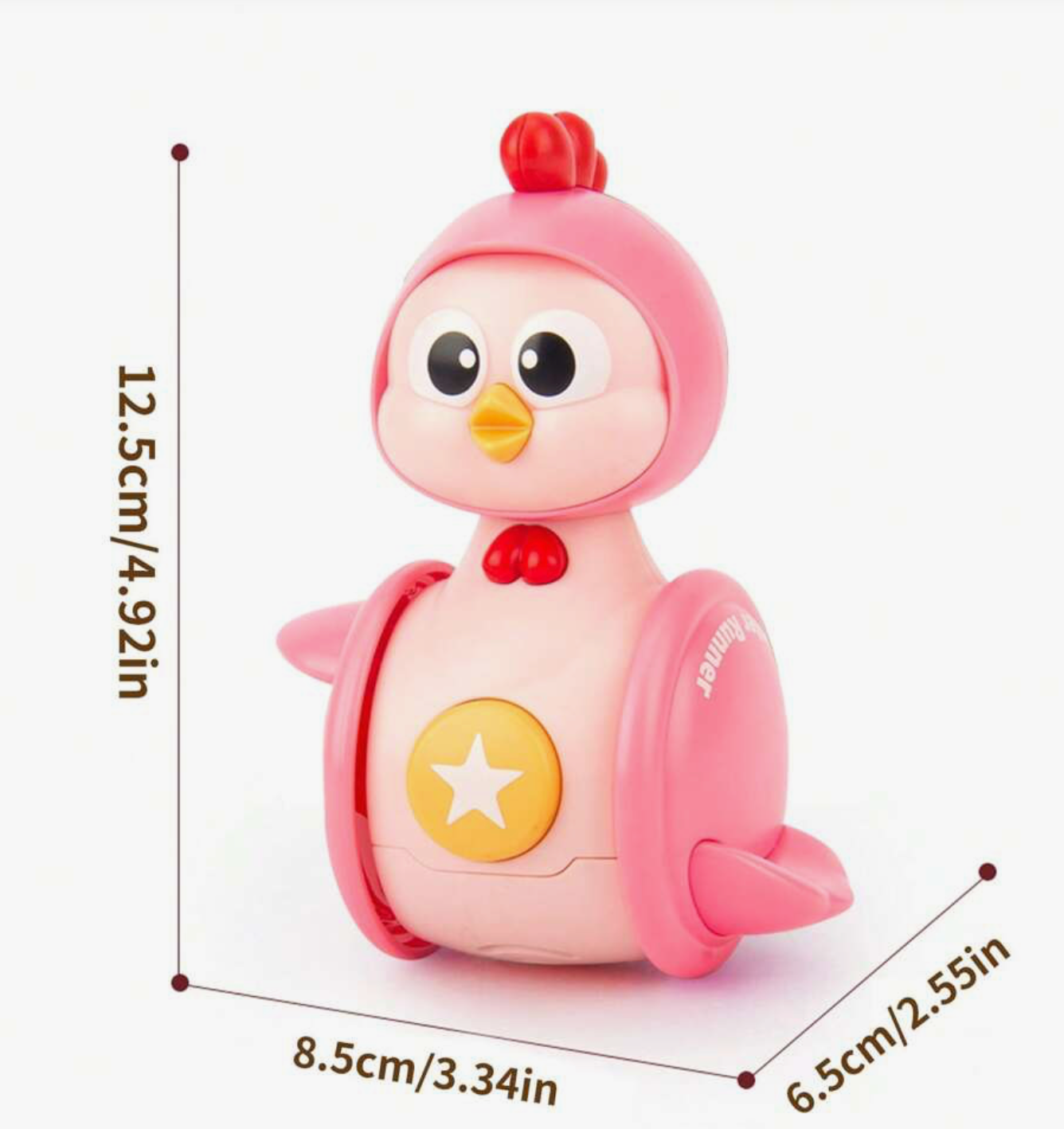 Cute Pink Chick Wobbly Toy - Crawling Learning Tool/ Inertial Sliding Toy