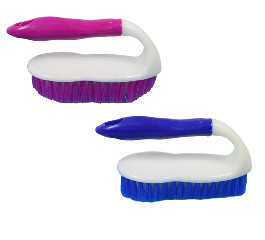 Kitchen Cleaning Scrubbing Brush With Handle Assorted Colours