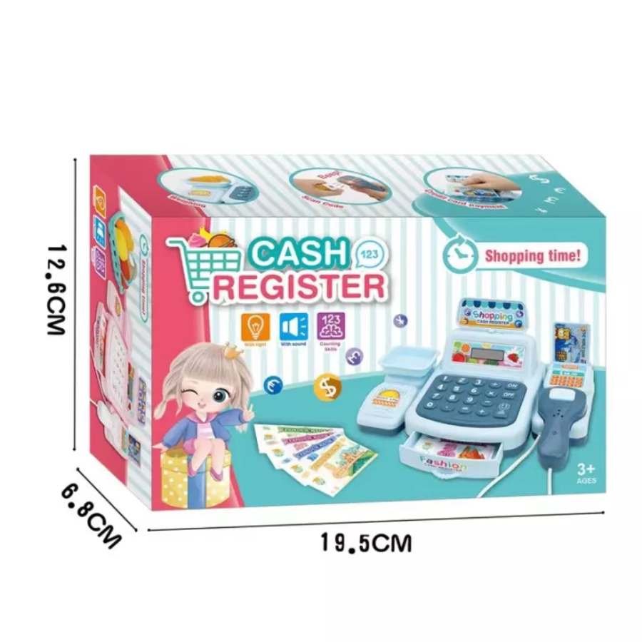 Mini Cash Register Register Cashier 7 inch Playset Pretend Toy For Kids