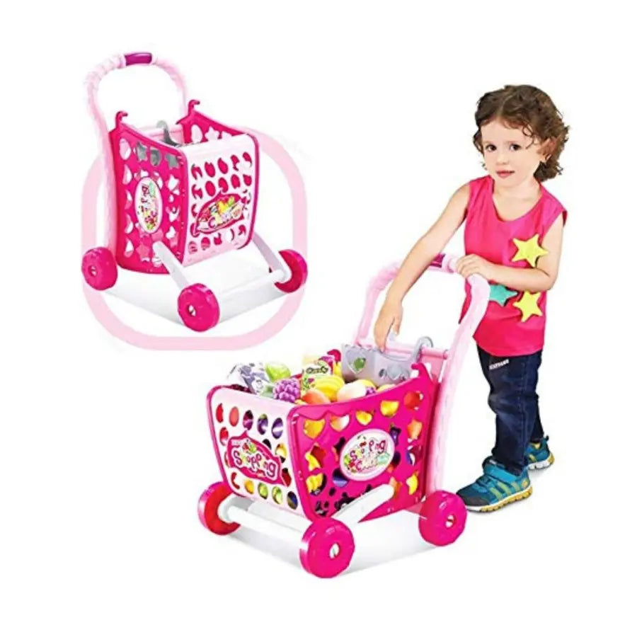 Kids Supermarket Shopping Trolley & Accessories with Light & Sound Toy