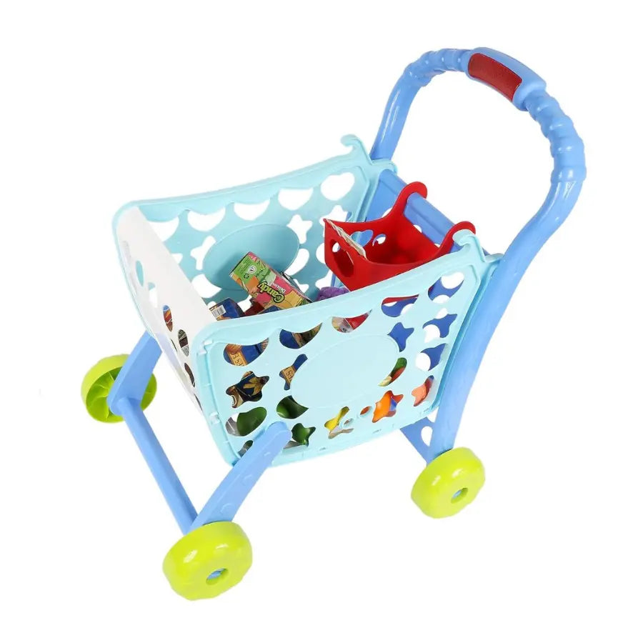 Fun Kids Shopping Trolley with Toy Food Simulation