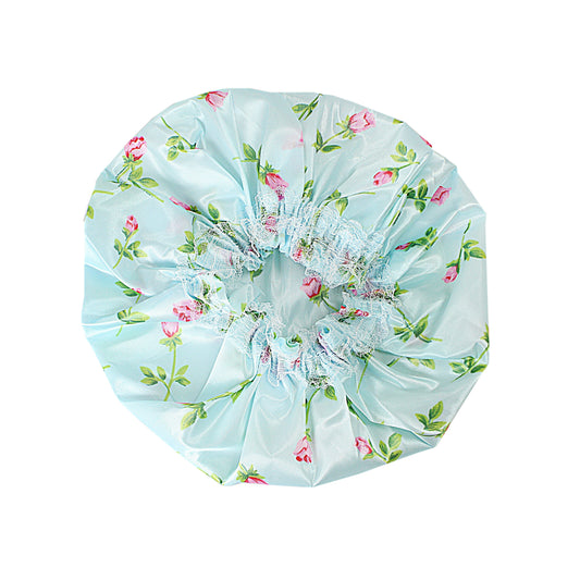 Reusable Shower Cap Floral Print Assorted Colours 0342