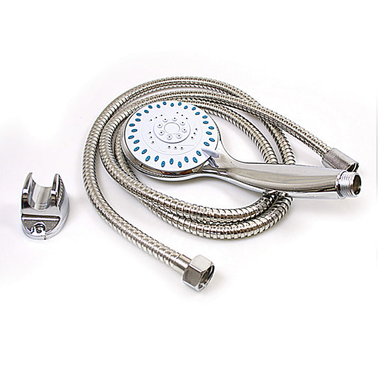 Bathroom Shower Head With Fle x ible Shower Hose Pipe Chrome Assorted Colours