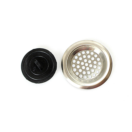Water Drain Plug Filter Steel Sink Bathroom With Plastic Plug Diy Home (6cm Filter 4cm Plug) 0808