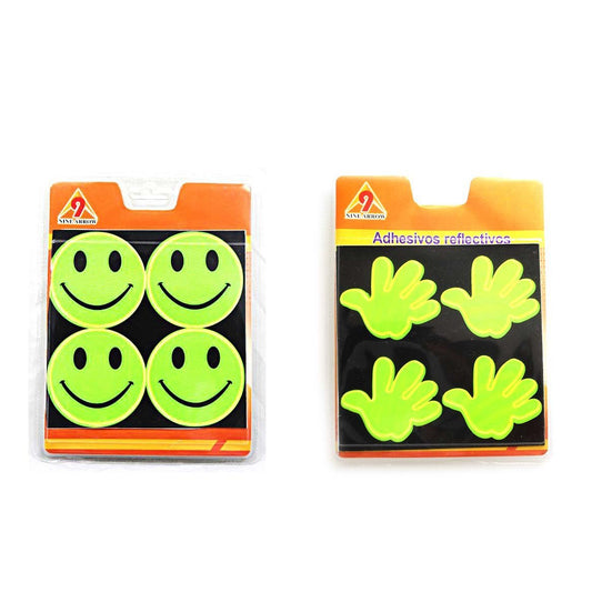 Smiley Face And Handprint Adhesive Reflectors