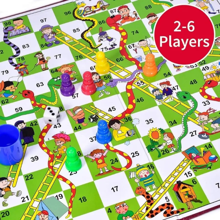 Snakes and Ladders Board Game – Classic Family Fun for Kids & Adults, Traditional Game Set