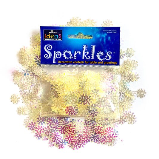 Flower Iridescent Confetti Shapes Bumper Bag