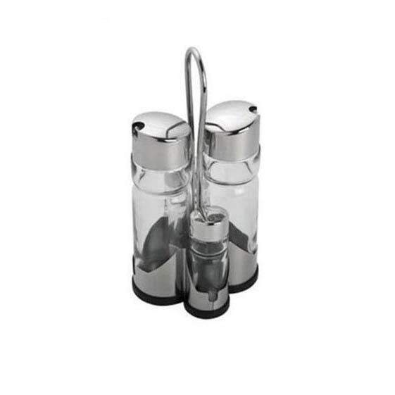 Kitchen Metal Glass Bottle Oil Vinegar Spice Shaker Rack 16 Cm Set Of 4  (Parcel Plus
